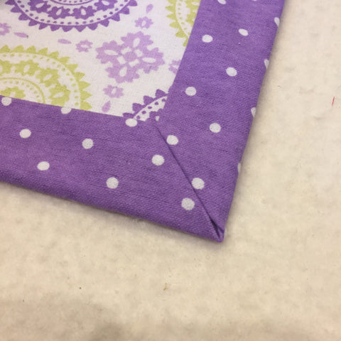 Purple Flannel Blanket Mitered Corner