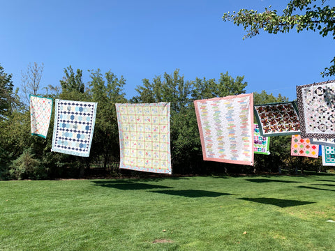Quilts blowing in the breeze