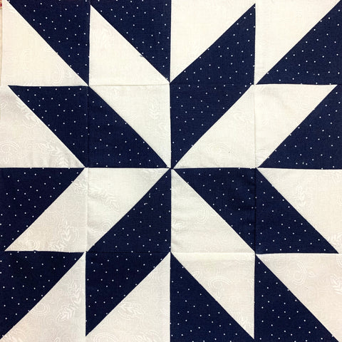 Annas Choice Quilt Block in Blue and White