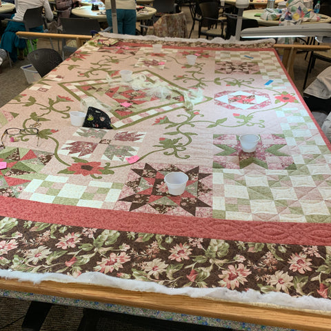 Quilt being quilted at Quilt Days