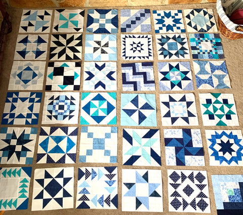 Blocks laid out on the floor