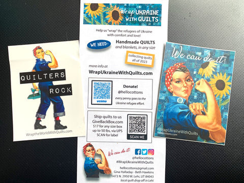 Wrap the World with Quilts flier and stickers