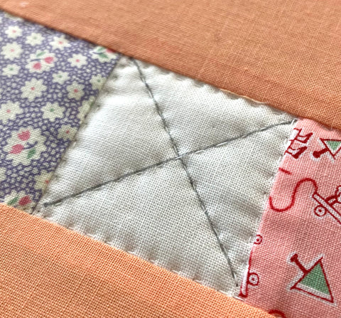Quilt square that is hand quilted