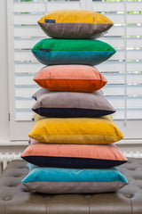 pile of luxury velvet cushions