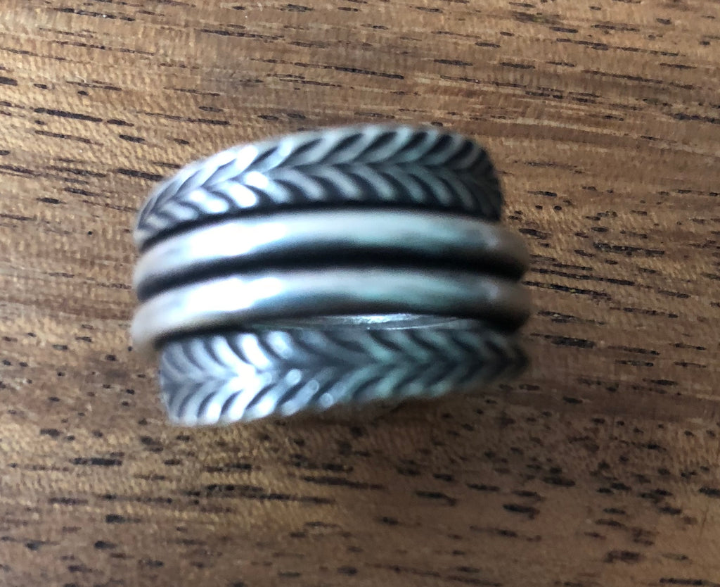 Handmade Sterling Silver Thai Hill Tribe Etched Wrap Ring