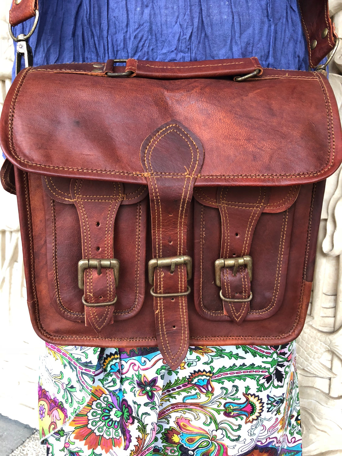 Hand Made Camel Leather bag 11\