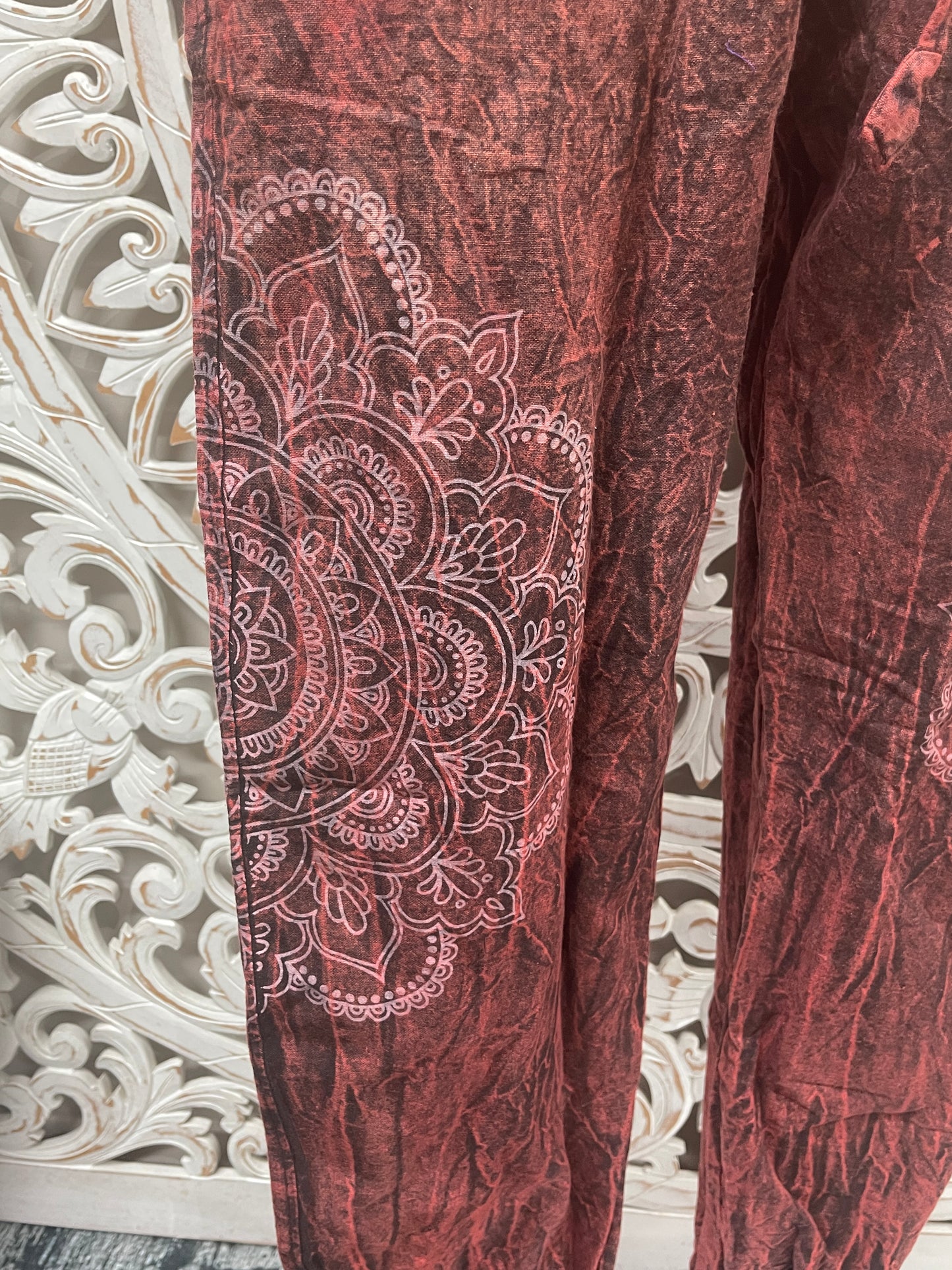 Nepali Shyama Mandala Pants with Hand Block Printing - 4 Colors Available