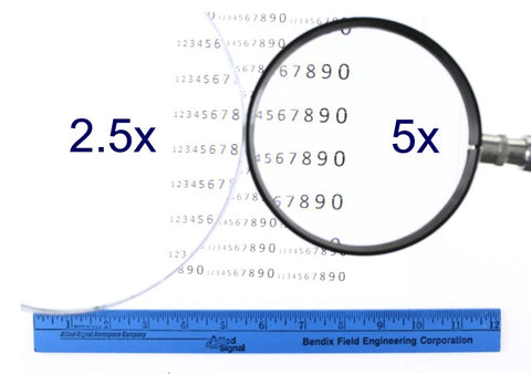 2.5x and 5x magnification demonstration