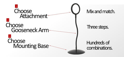 amp magnifying glass with stand - flexible gooseneck arm and round base