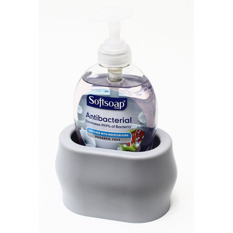 Soap Bottle Holder for Boat & RV shown with a bottle of SoftSoap liquid soap inserted