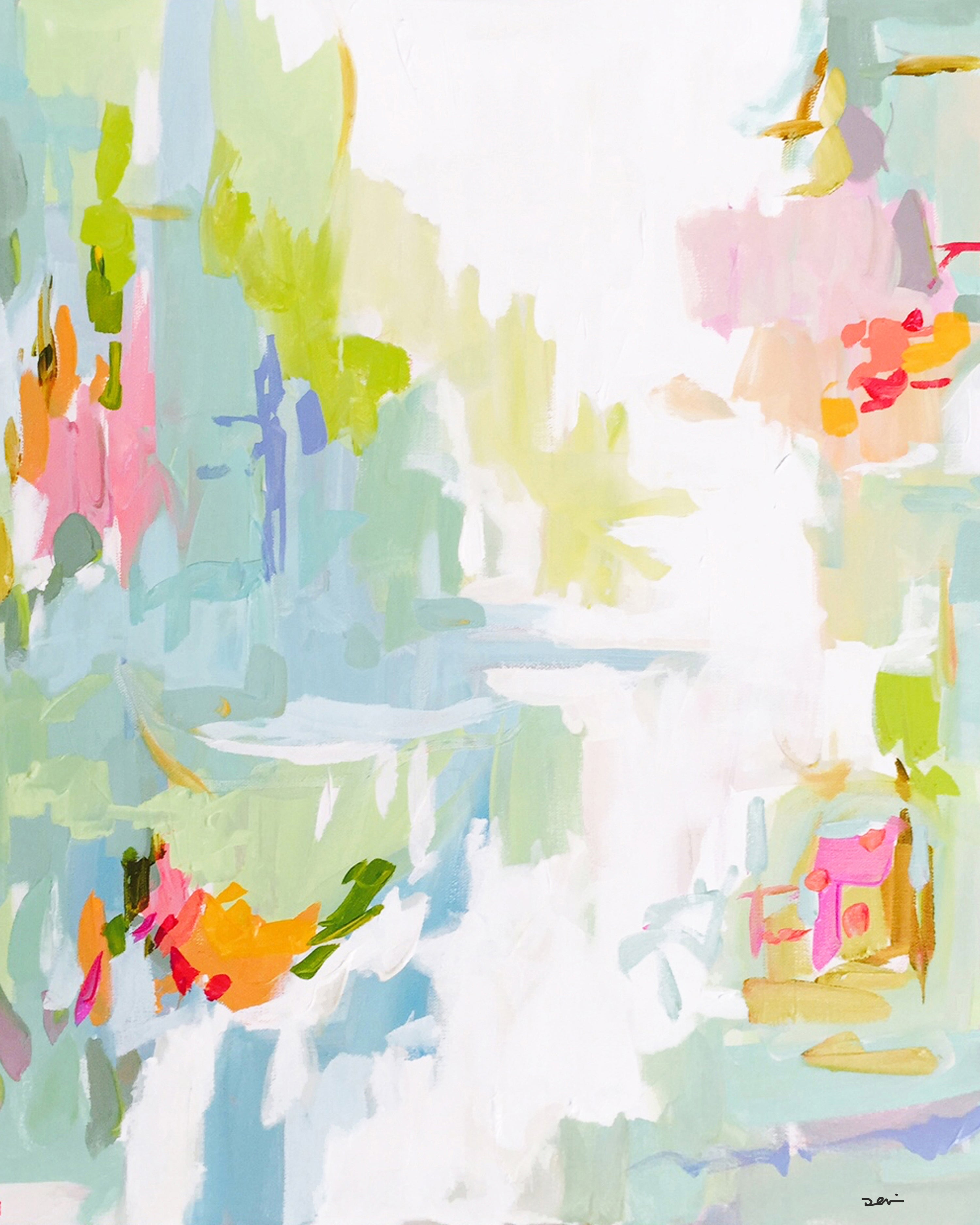 Lime Ice, Vertical Version, Abstract Print