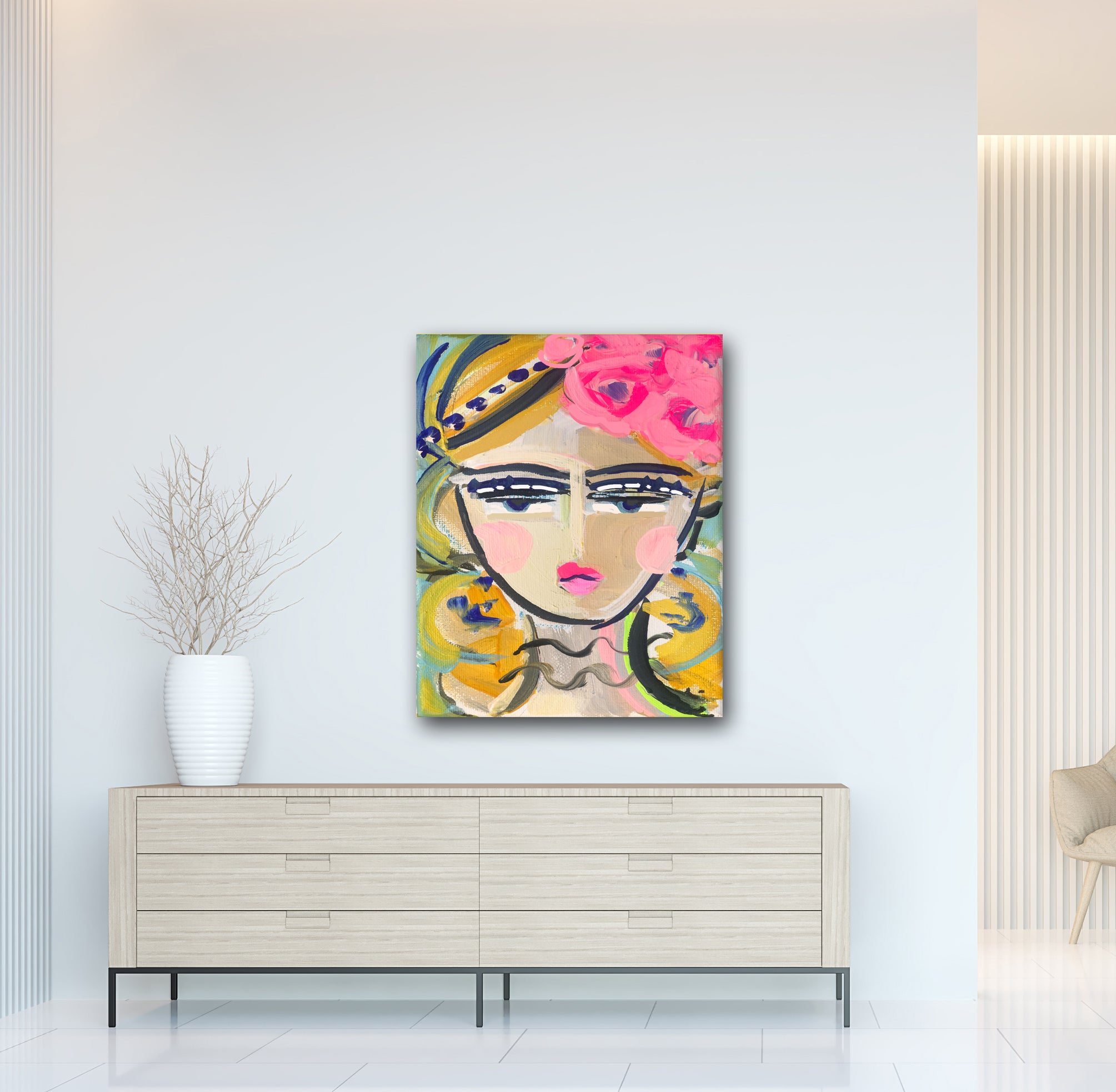Portrait PRINT on Paper or Canvas, Warrior Girl 