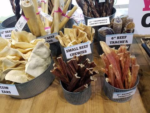 Natural Dog Chew Bar display