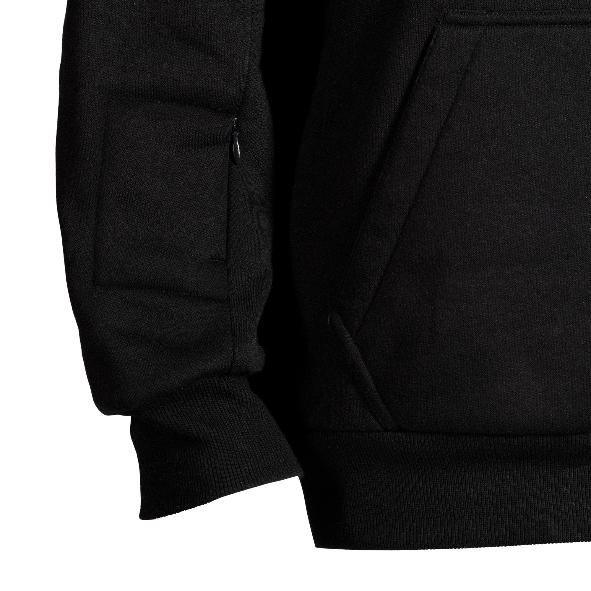 Black Hacker Hoodie with Hidden Zip Pocket SPYSCAPE