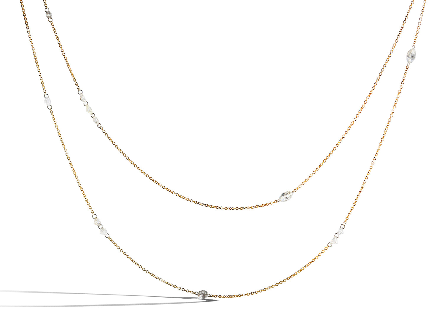 Marquise, Round and Pear-Shaped Diamond Long Necklace – www.igorman.com