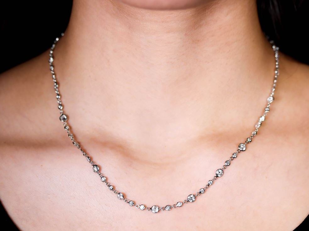 Bezel Diamond Necklace