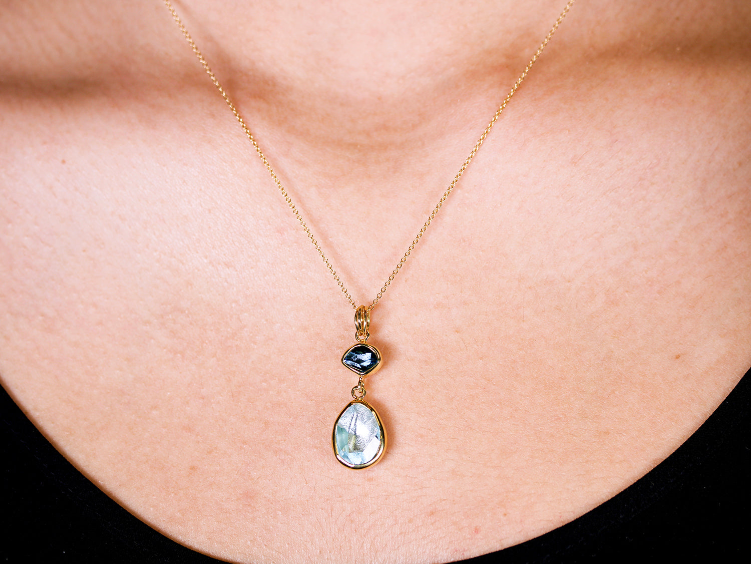 Blue Topaz and Aquamarine Necklace