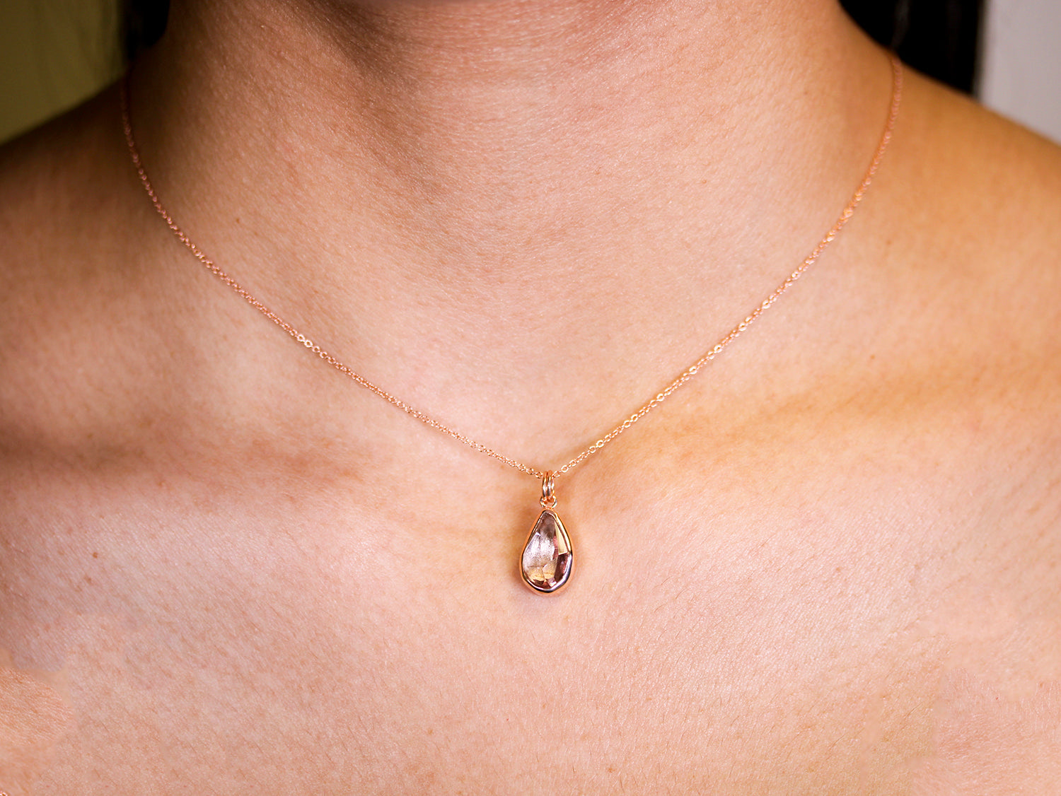 Pear-Shaped Morganite Necklace