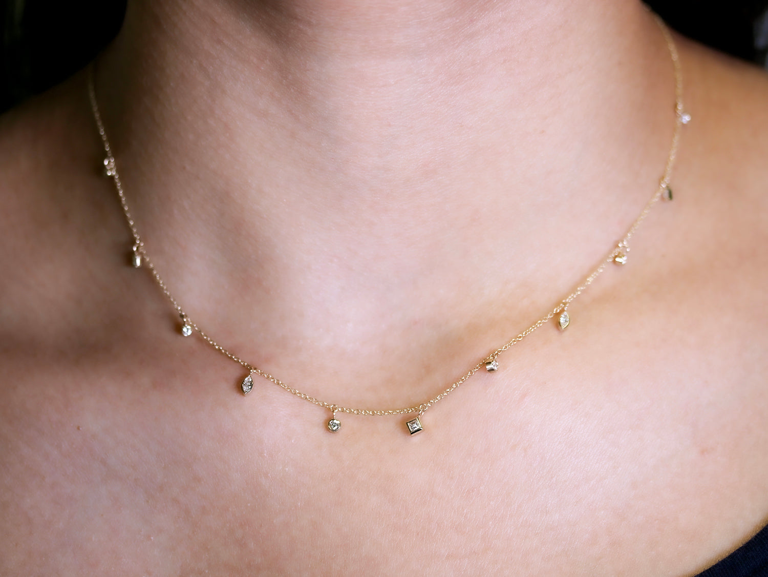 Mixed-Cut Diamond Necklace