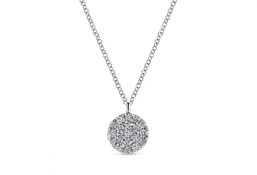 pave diamond circle necklace