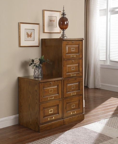 Warm Honey Traditional Home Office Desks File Cabinet Modern