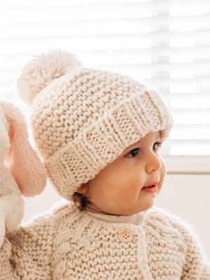 Natural Garter Stitch Beanie - give.