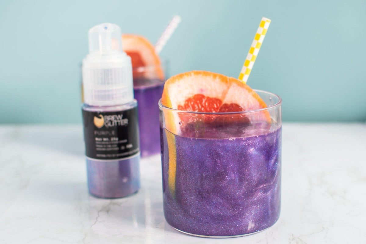 Brunch Grapefruit Cocktail using Purple Brew Glitter