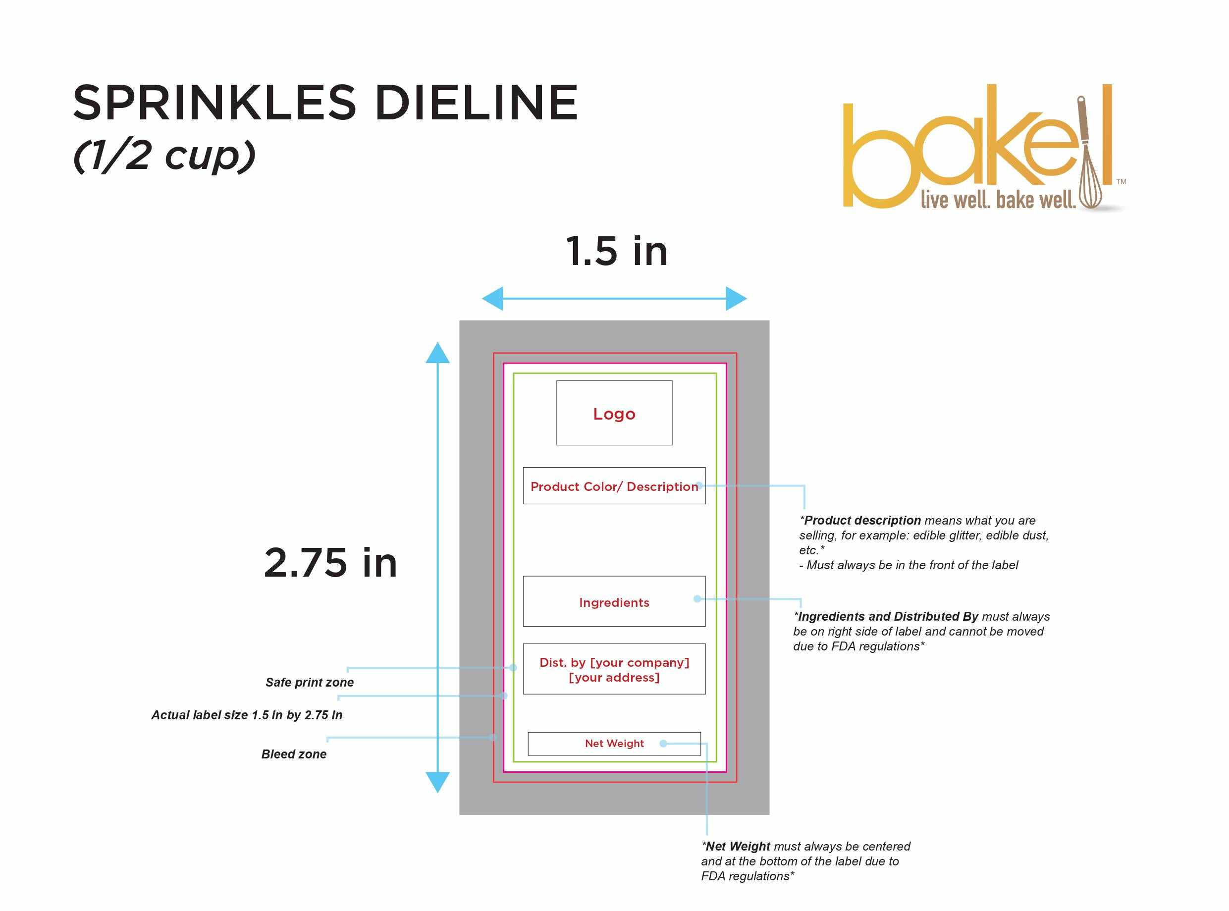 Sprinkles, Bakell, Half Cup, Dieline