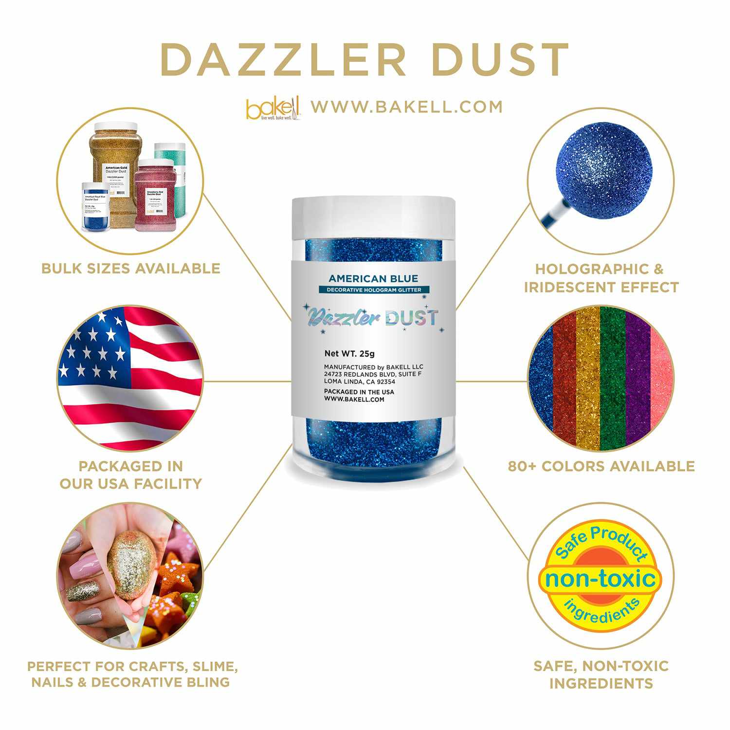 Dazzler Dust | Non Toxic Holographic Decorating & Craft Glitter | Bakell.com