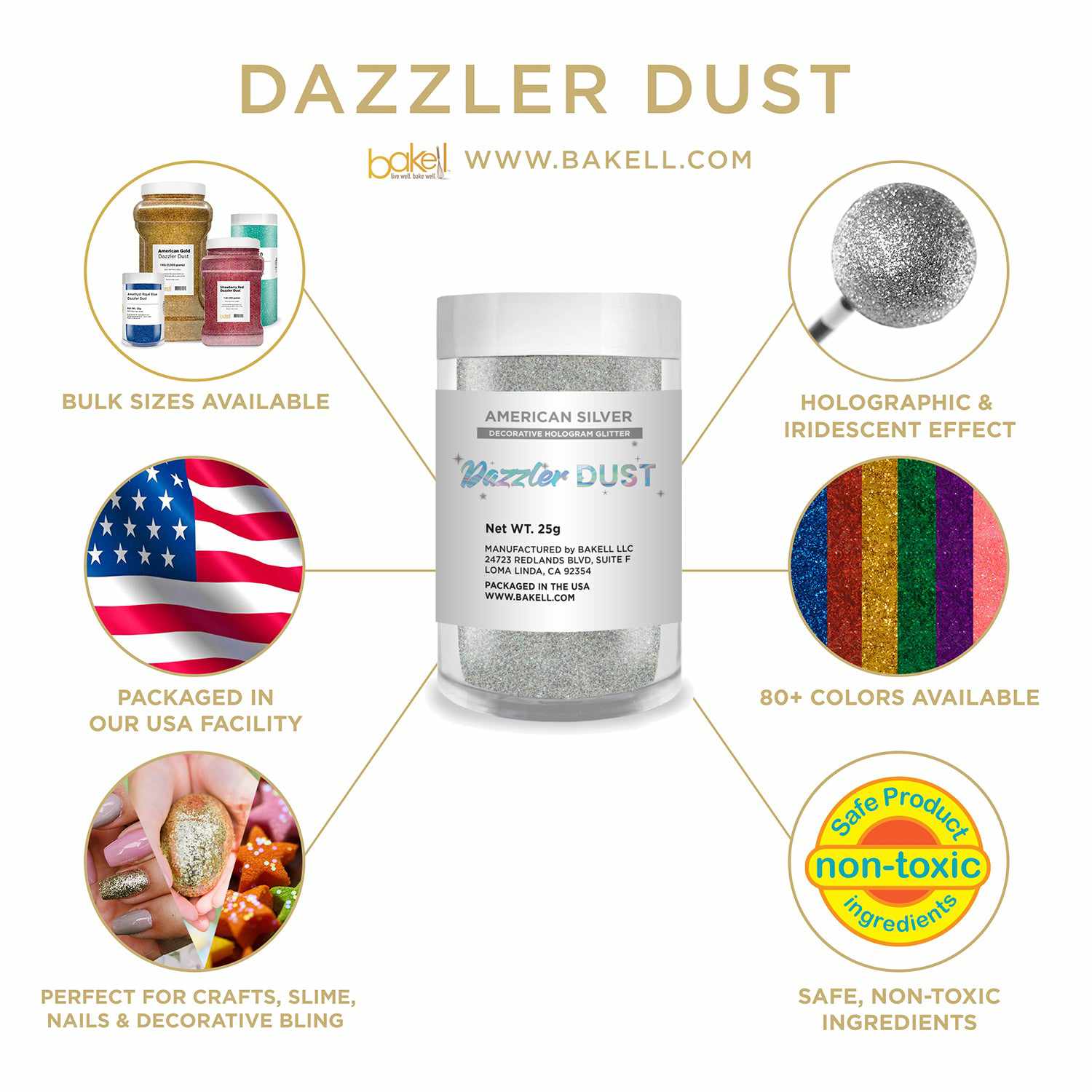 Dazzler Dust | Non Toxic Holographic Decorating & Craft Glitter | Bakell.com