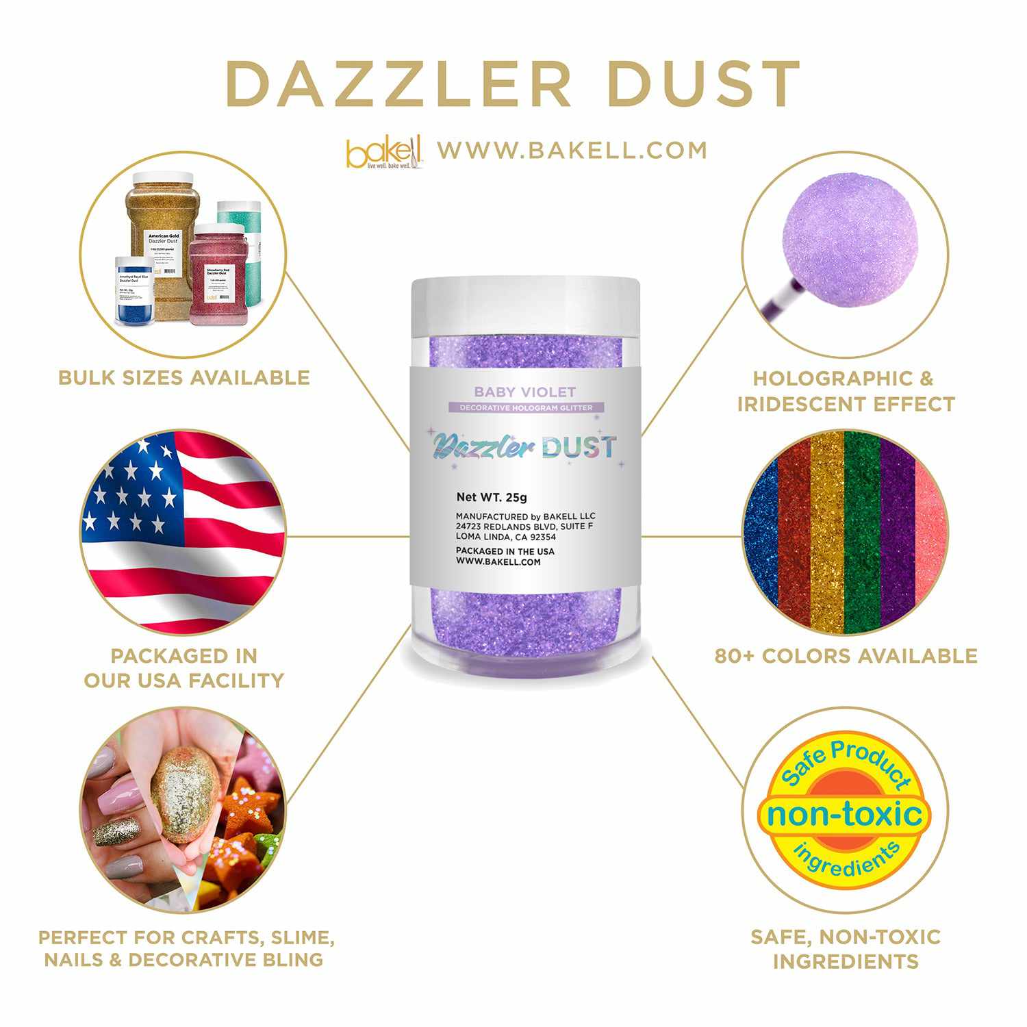 Dazzler Dust | Non Toxic Holographic Decorating & Craft Glitter | Bakell.com