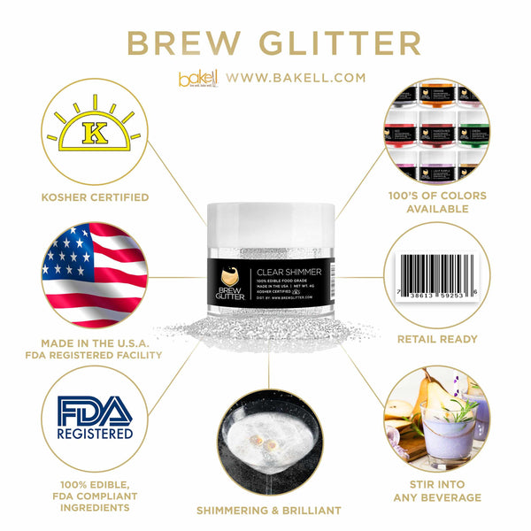 Bakell's Gold Edible Brew Glitter - (4 gram 1x Jar) | Mesmerizing Shimmer  for All Your Beverages!