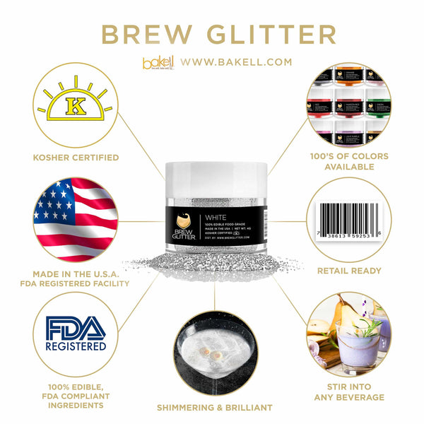 White Shimmer Brew Glitter | Edible Glitter for Wine & Champagne 4G