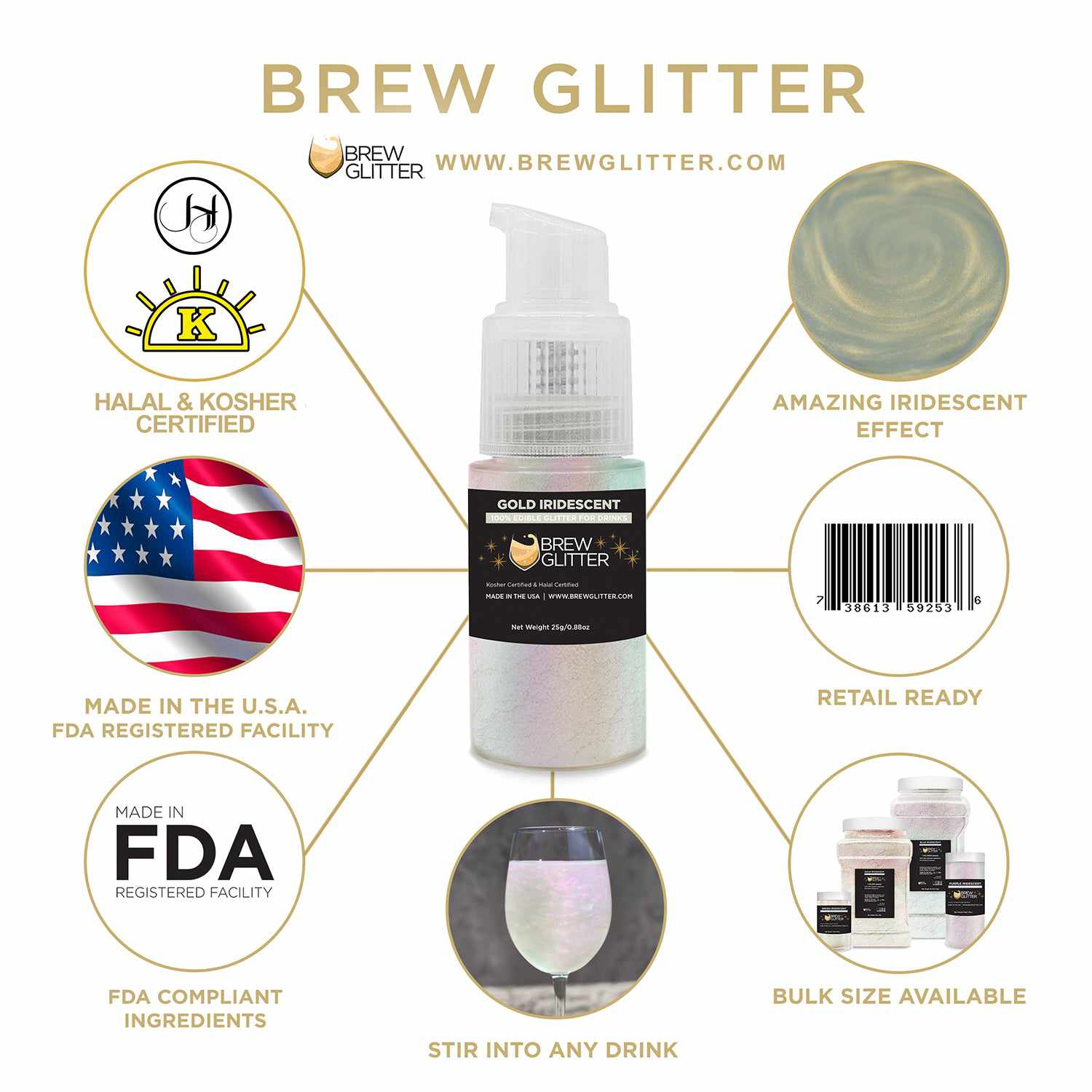 Gold Iridescent Brew Glitter