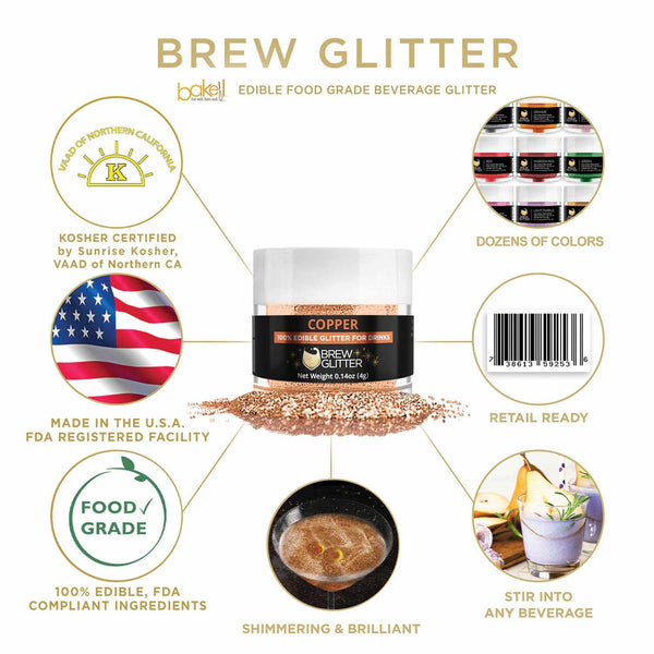 Gold Beer &Amp; Beverage Glitter | 4 Gram Jar | Edible Food Grade Be