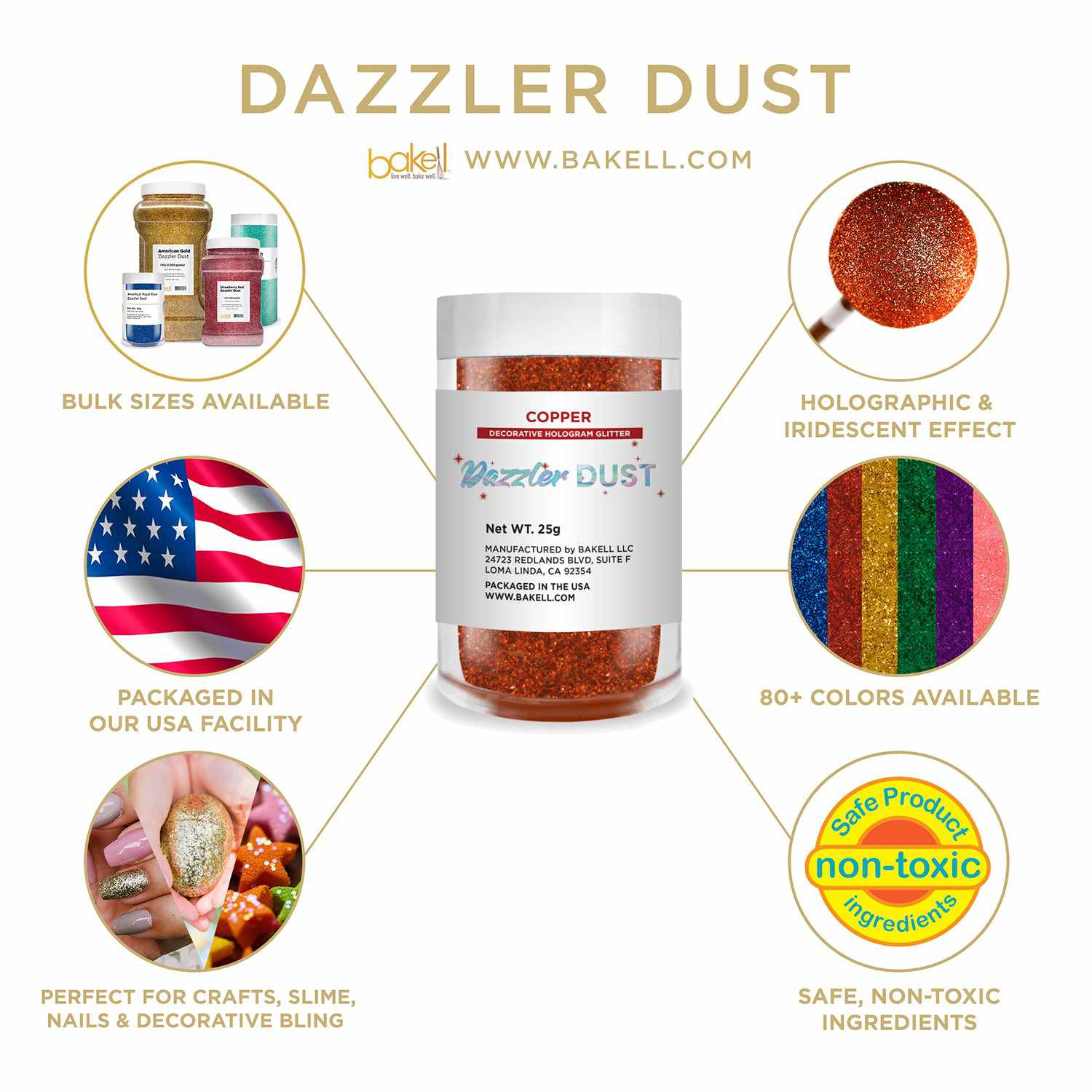 Dazzler Dust | Non Toxic Holographic Decorating & Craft Glitter | Bakell.com