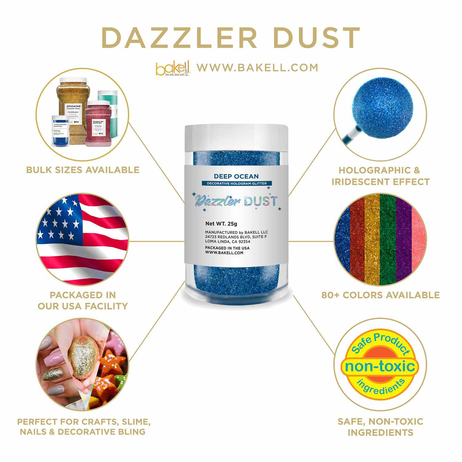 Dazzler Dust | Non Toxic Holographic Decorating & Craft Glitter | Bakell.com