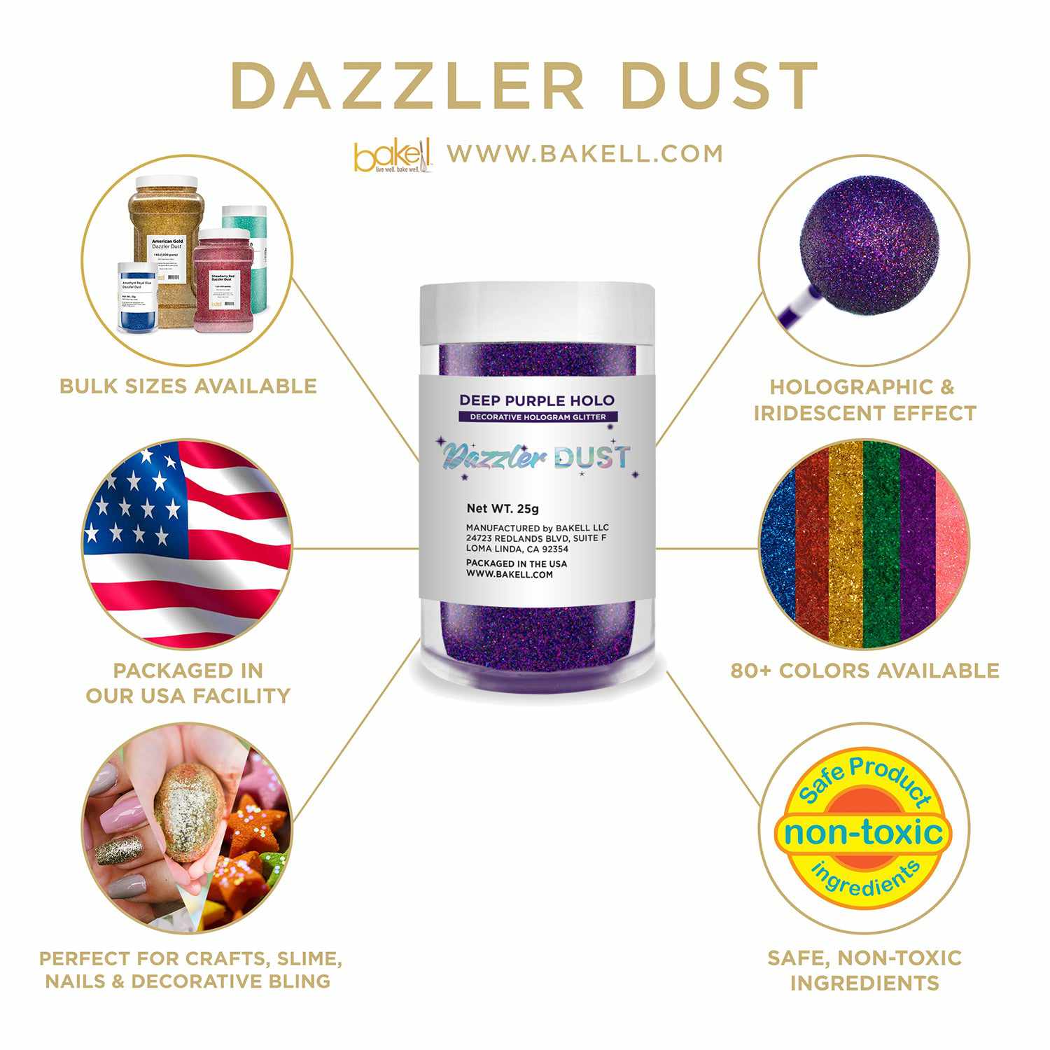 Dazzler Dust | Non Toxic Holographic Decorating & Craft Glitter | Bakell.com