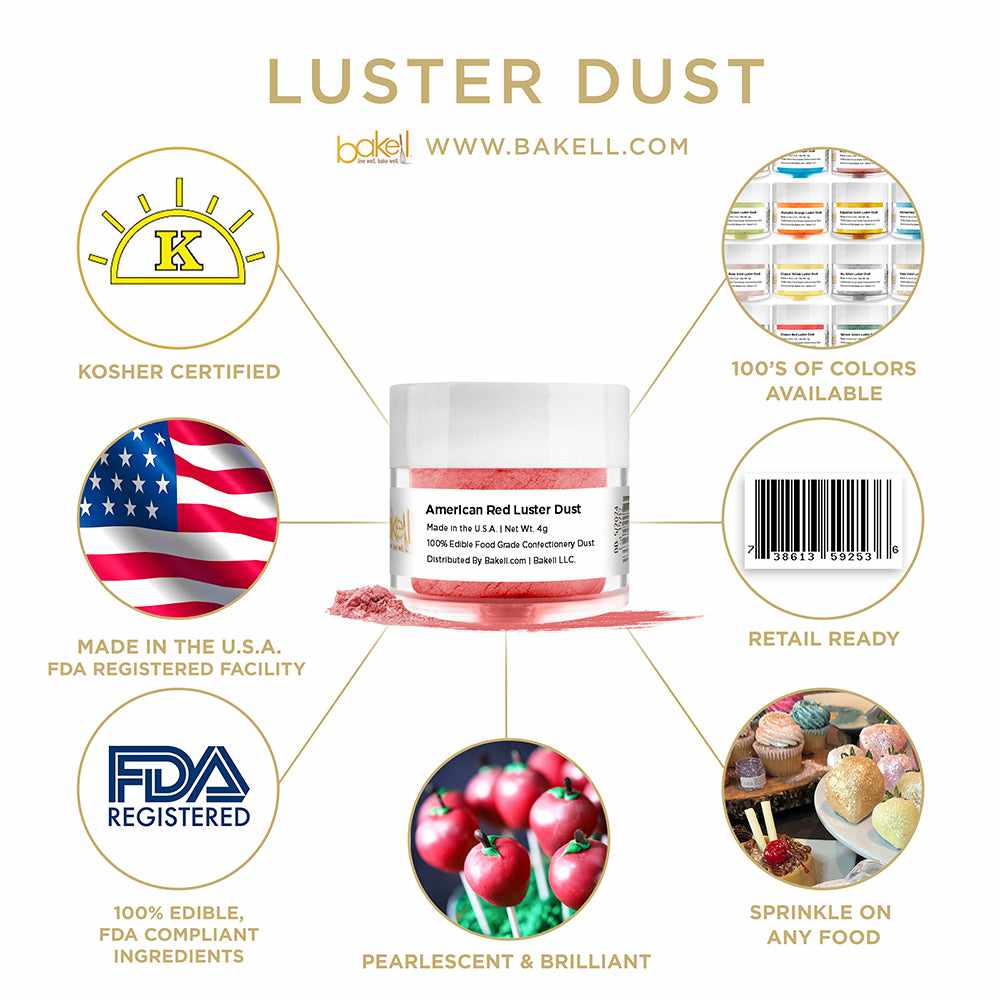 American Red Luster Dust | Edible Paint | Edible Glitter | Bakell.com