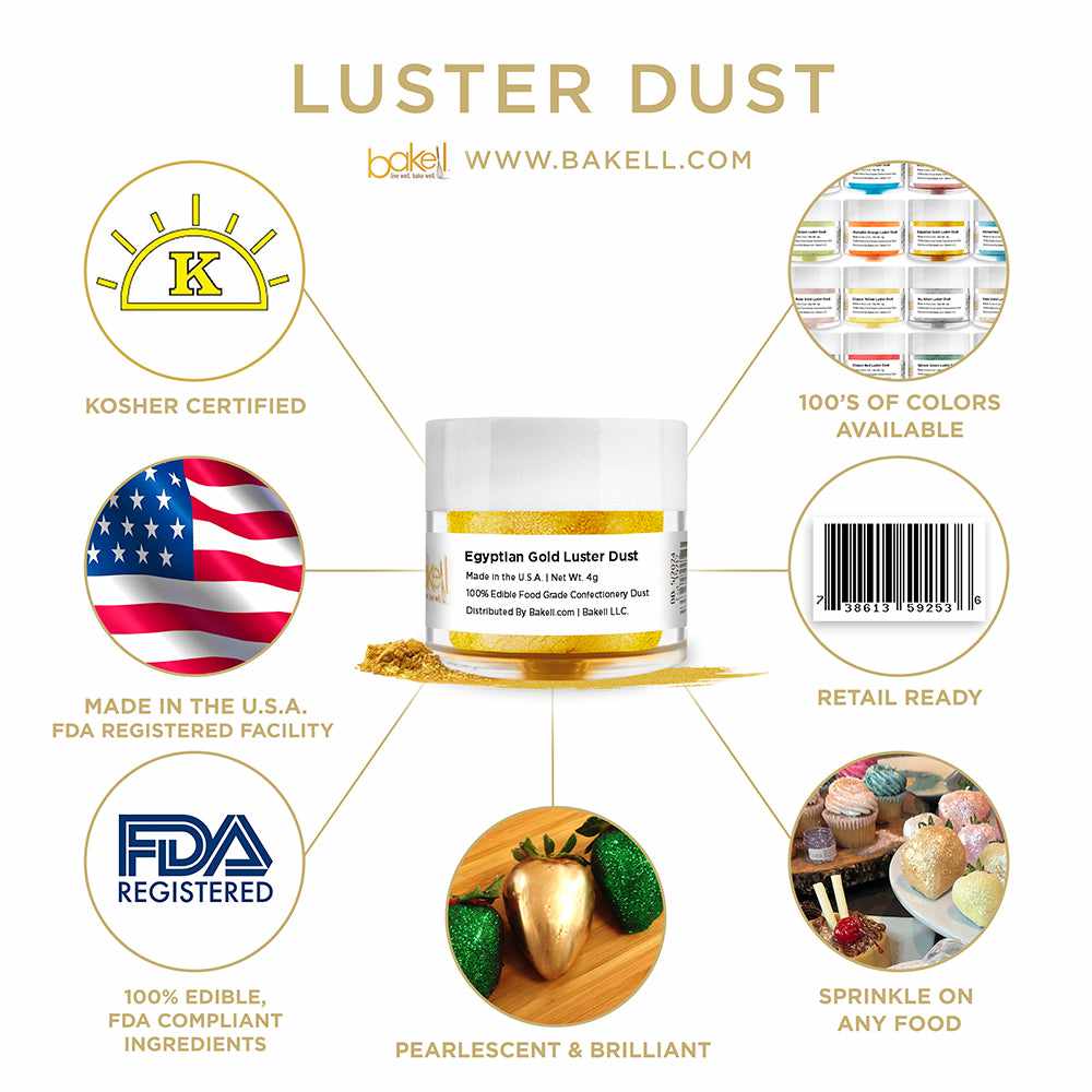 Egyptian Gold Luster Dust | Edible Paint | Edible Glitter | Bakell.com
