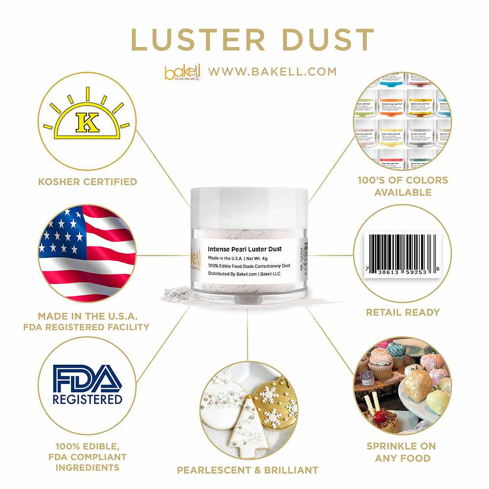 Intense Pearl White Luster Dust | Edible Paint | Edible Glitter | Bakell.com