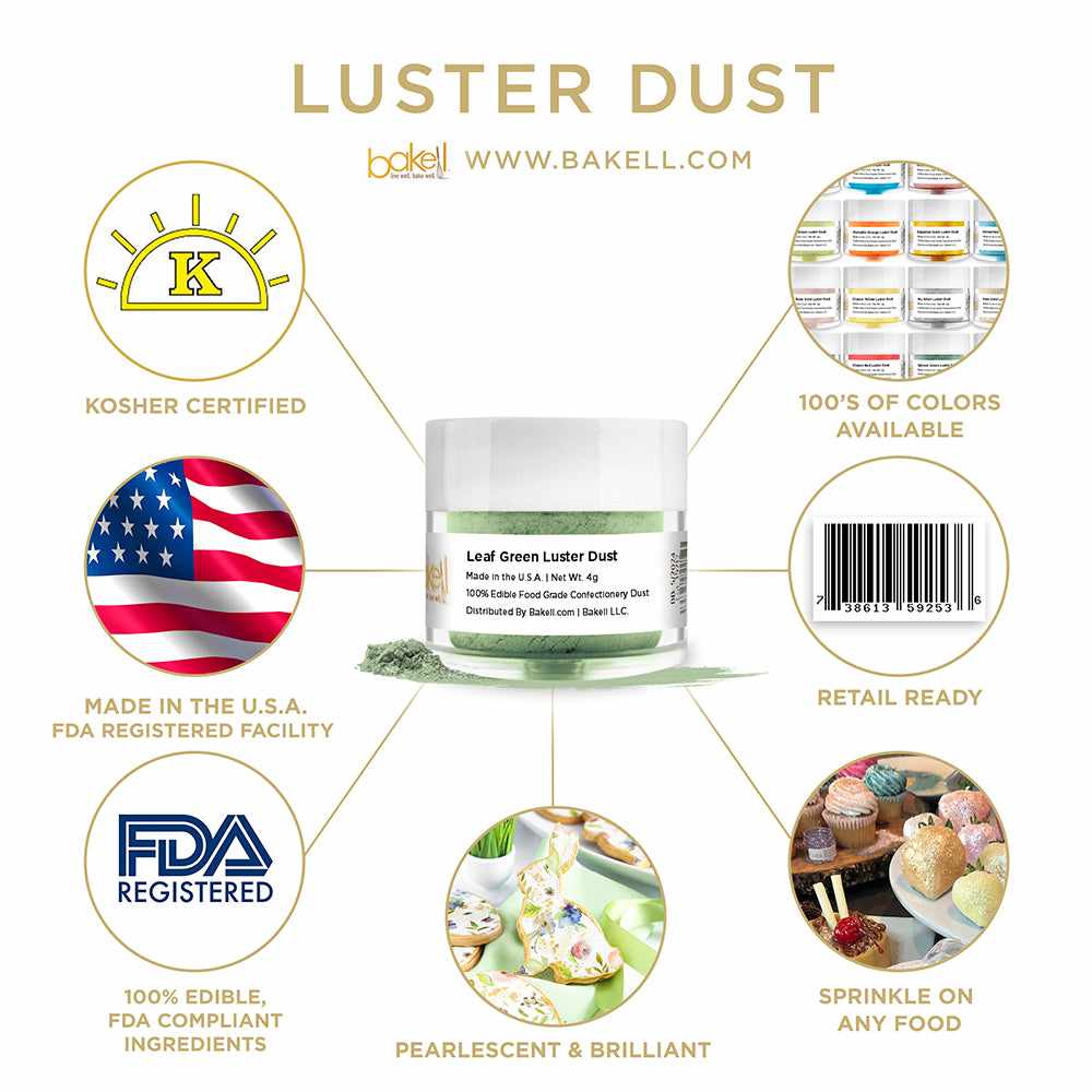 Leaf Green Luster Dust | Edible Paint | Edible Glitter | Bakell.com