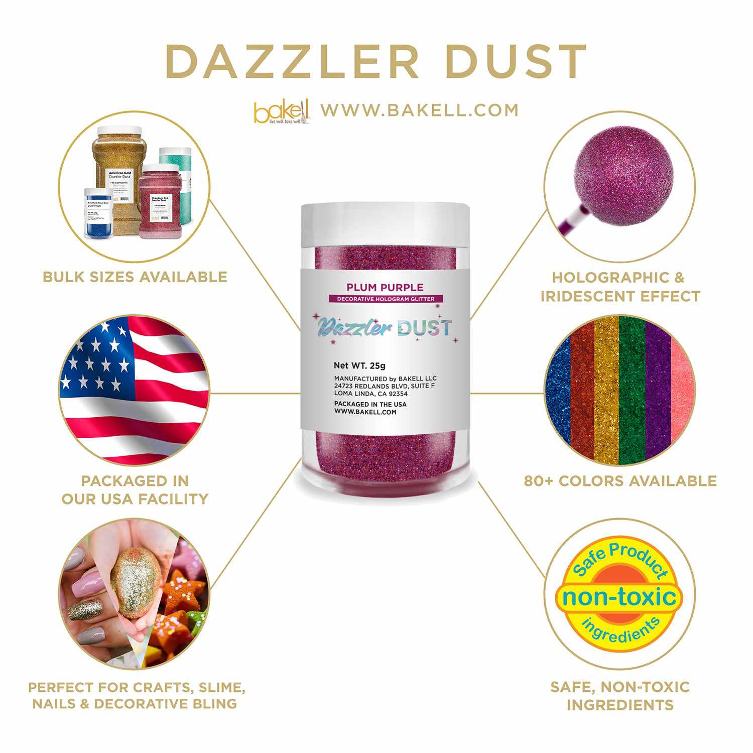 Dazzler Dust | Non Toxic Holographic Decorating & Craft Glitter | Bakell.com