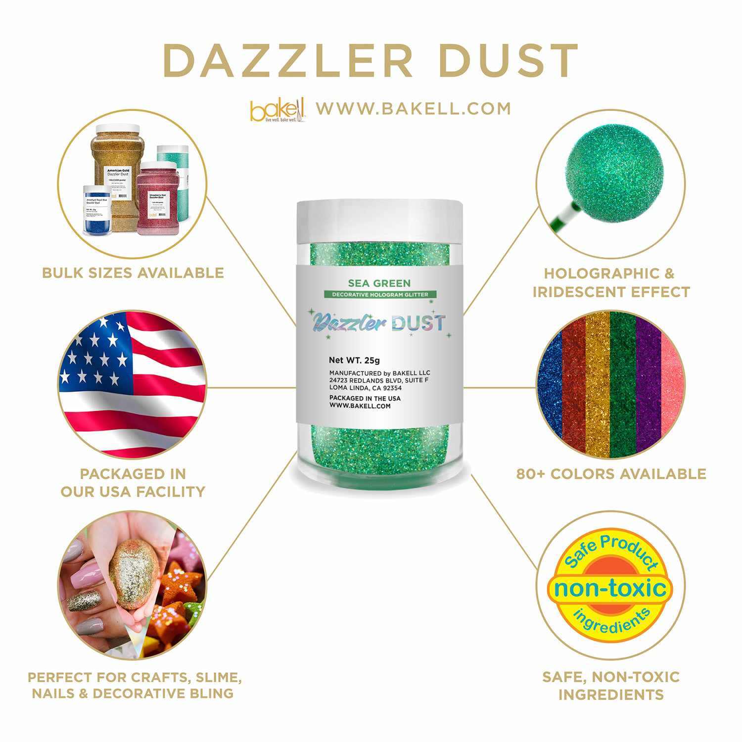 Dazzler Dust | Non Toxic Holographic Decorating & Craft Glitter | Bakell.com