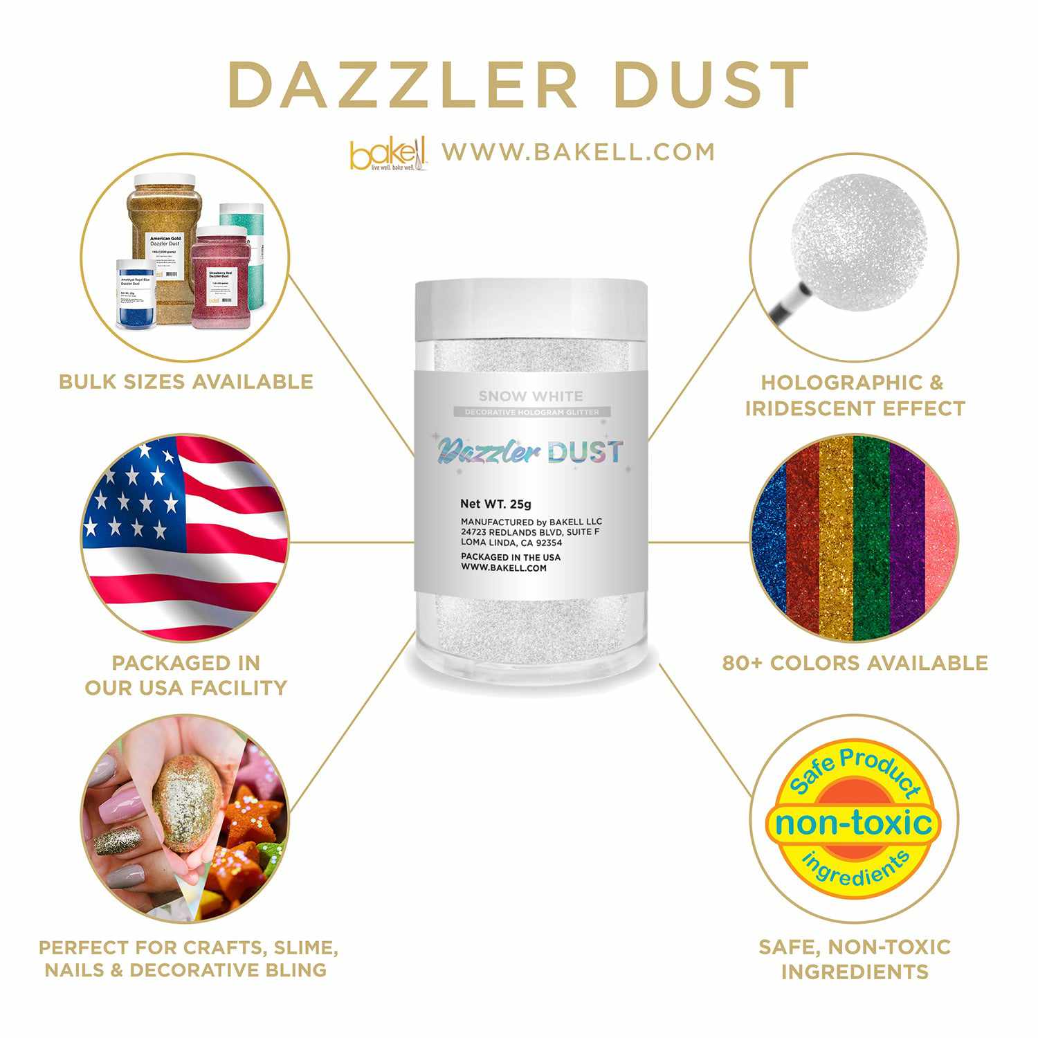 Dazzler Dust | Non Toxic Holographic Decorating & Craft Glitter | Bakell.com