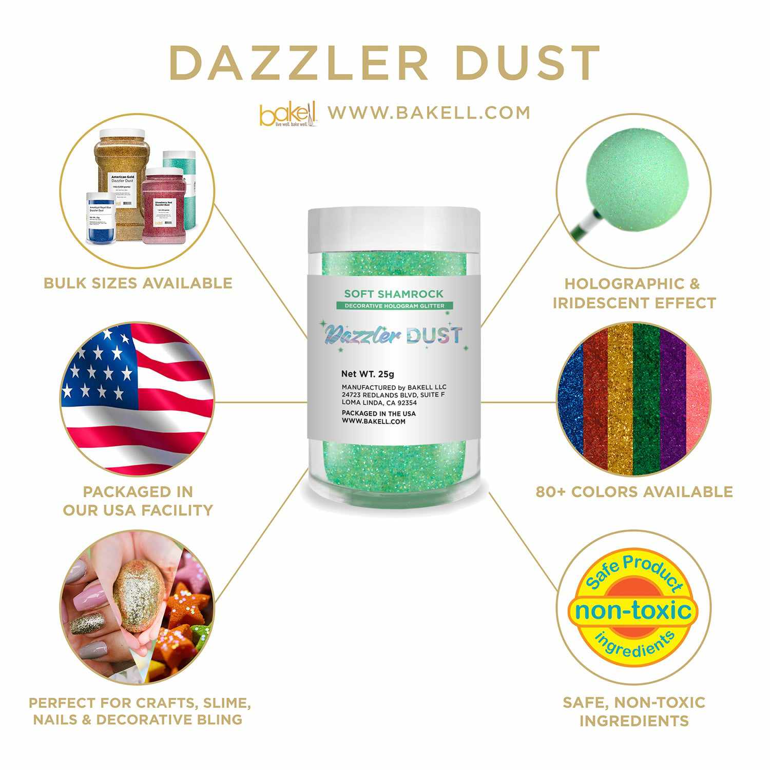 Dazzler Dust | Non Toxic Holographic Decorating & Craft Glitter | Bakell.com