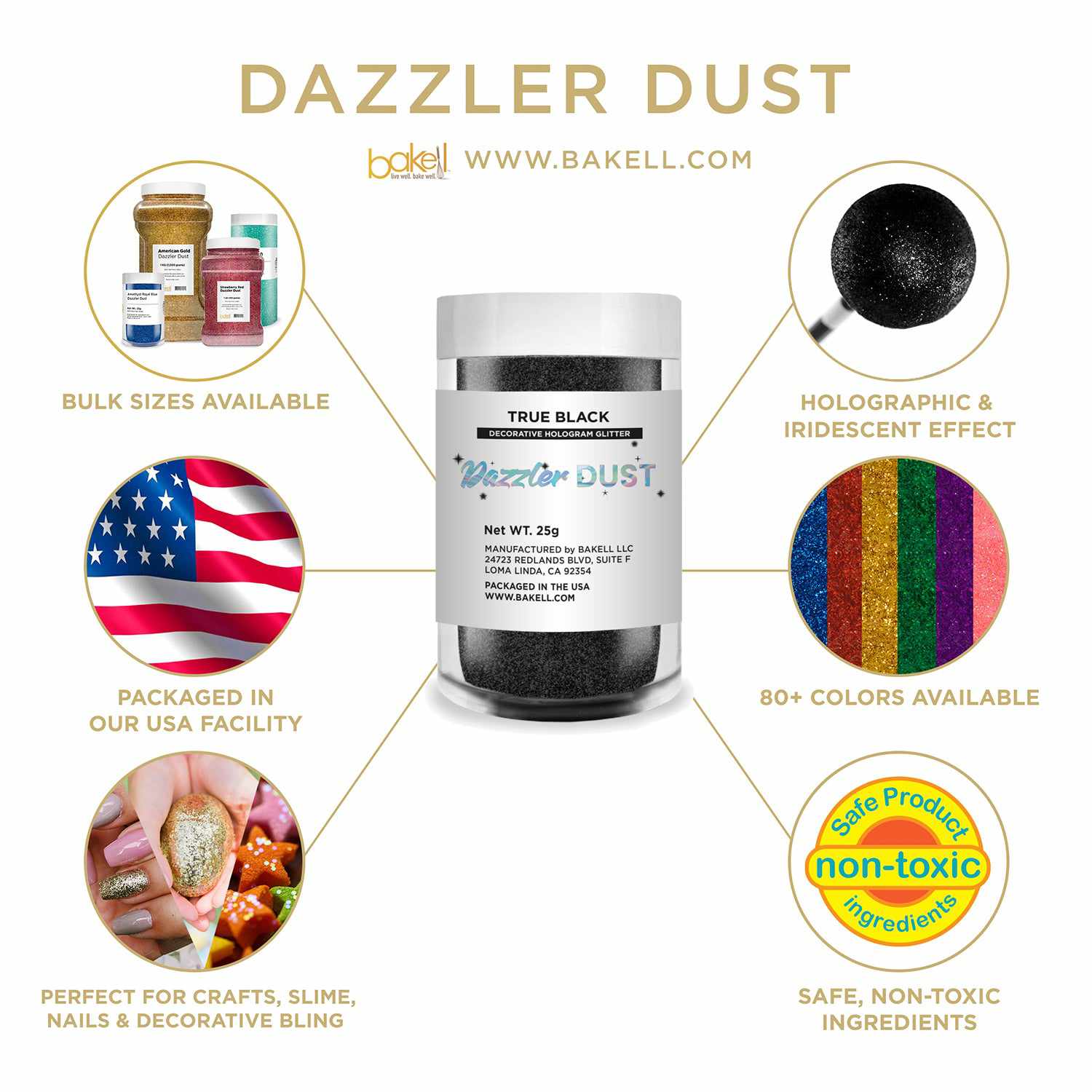 Dazzler Dust | Non Toxic Holographic Decorating & Craft Glitter | Bakell.com