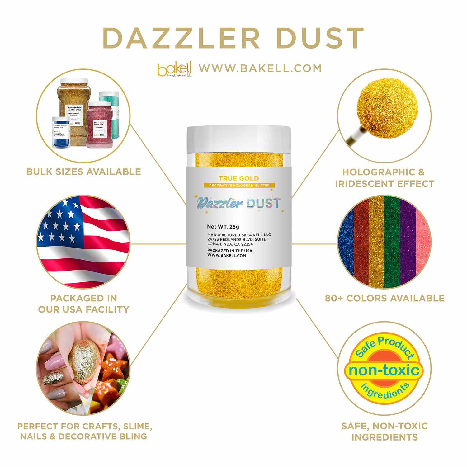 Dazzler Dust | Non Toxic Holographic Decorating & Craft Glitter | Bakell.com