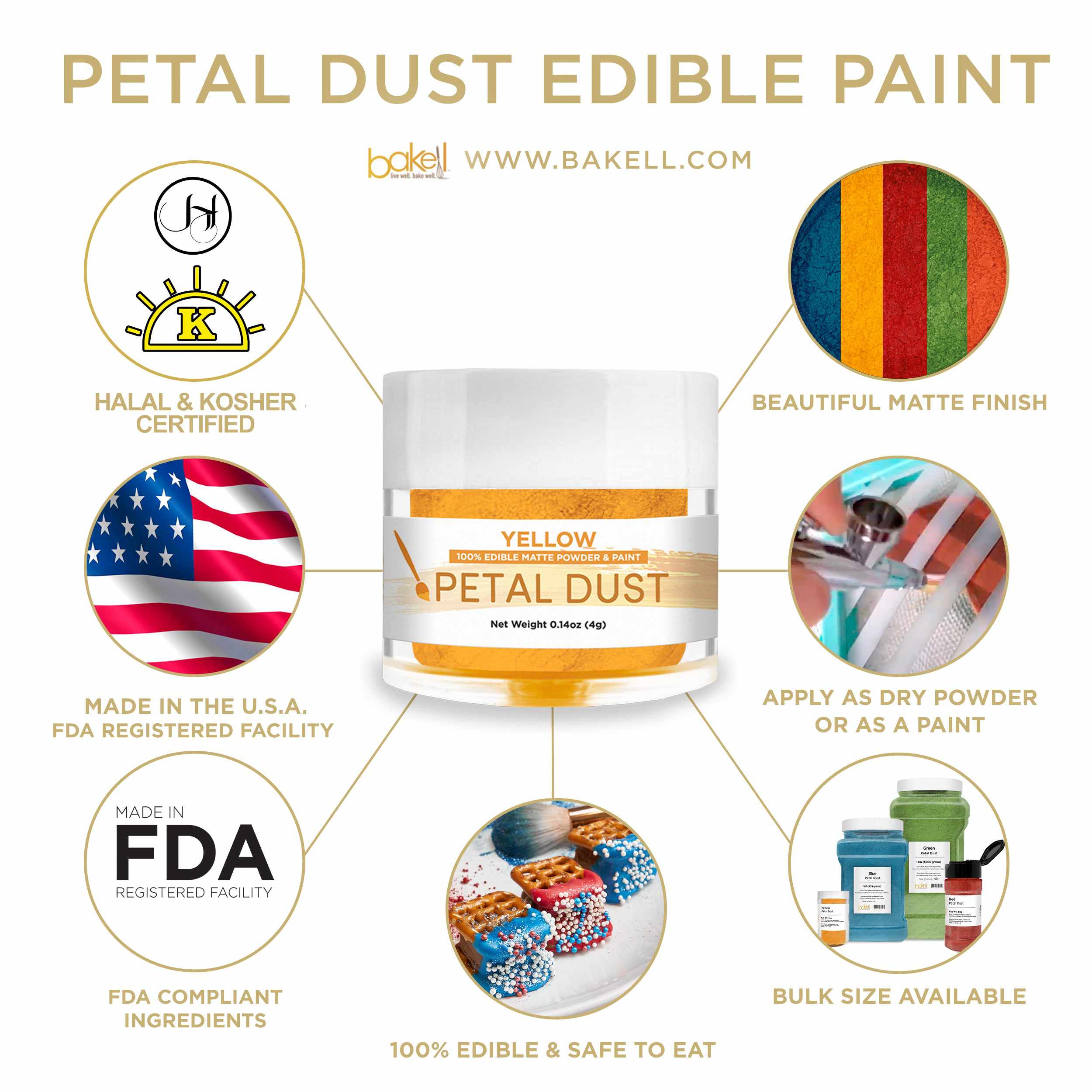 Petal Dust | Kosher Certified Food Coloring & Edible Paint | Bakell.com