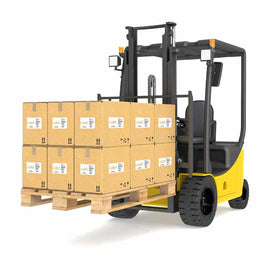 small forklift carrying cases of sour candy boxes for wholesale